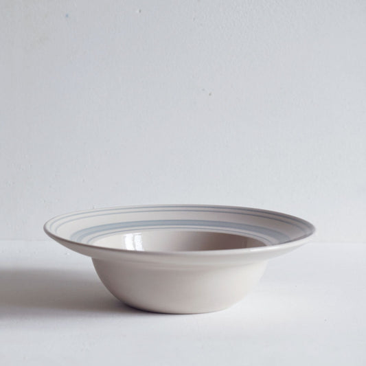 Set of Deep Bowls Duck Egg Linen Stripe- Classical Stoneware
