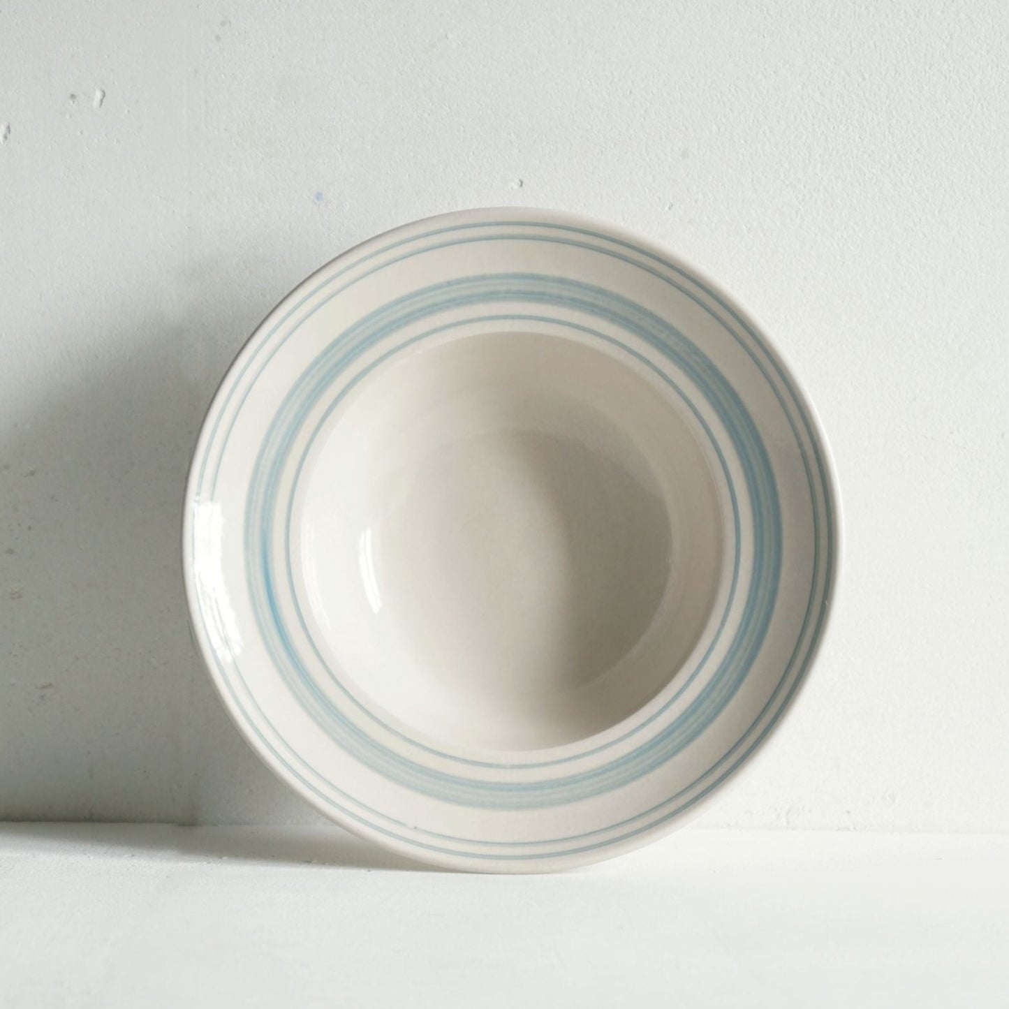 Duck Egg Linen Stripe Deep Bowl