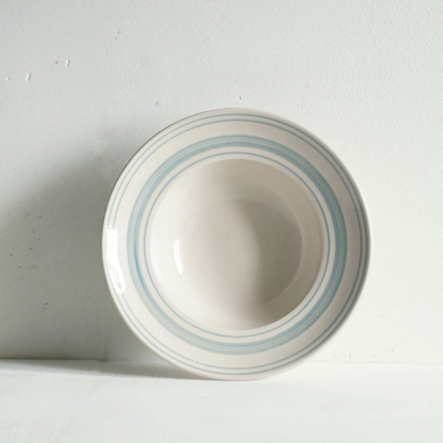 Duck Egg Linen Stripe Deep Bowl