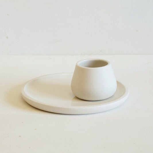 Simple Egg Cup with Attached Plate