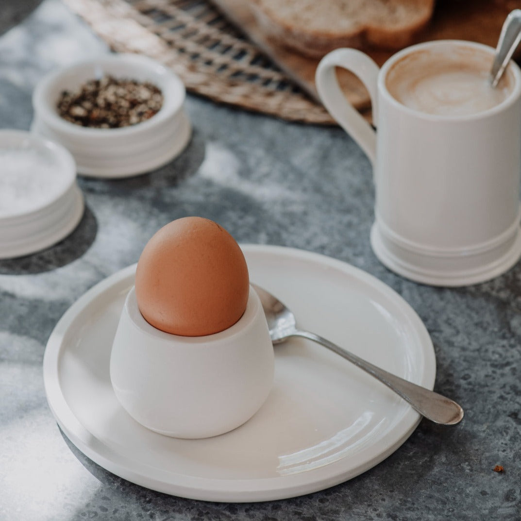 Porcelain Egg Cup Plate | Luxury British Pottery | Handmade