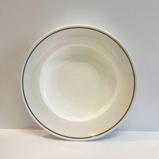 Classical Porcelain Forest Green Line Shallow Bowl