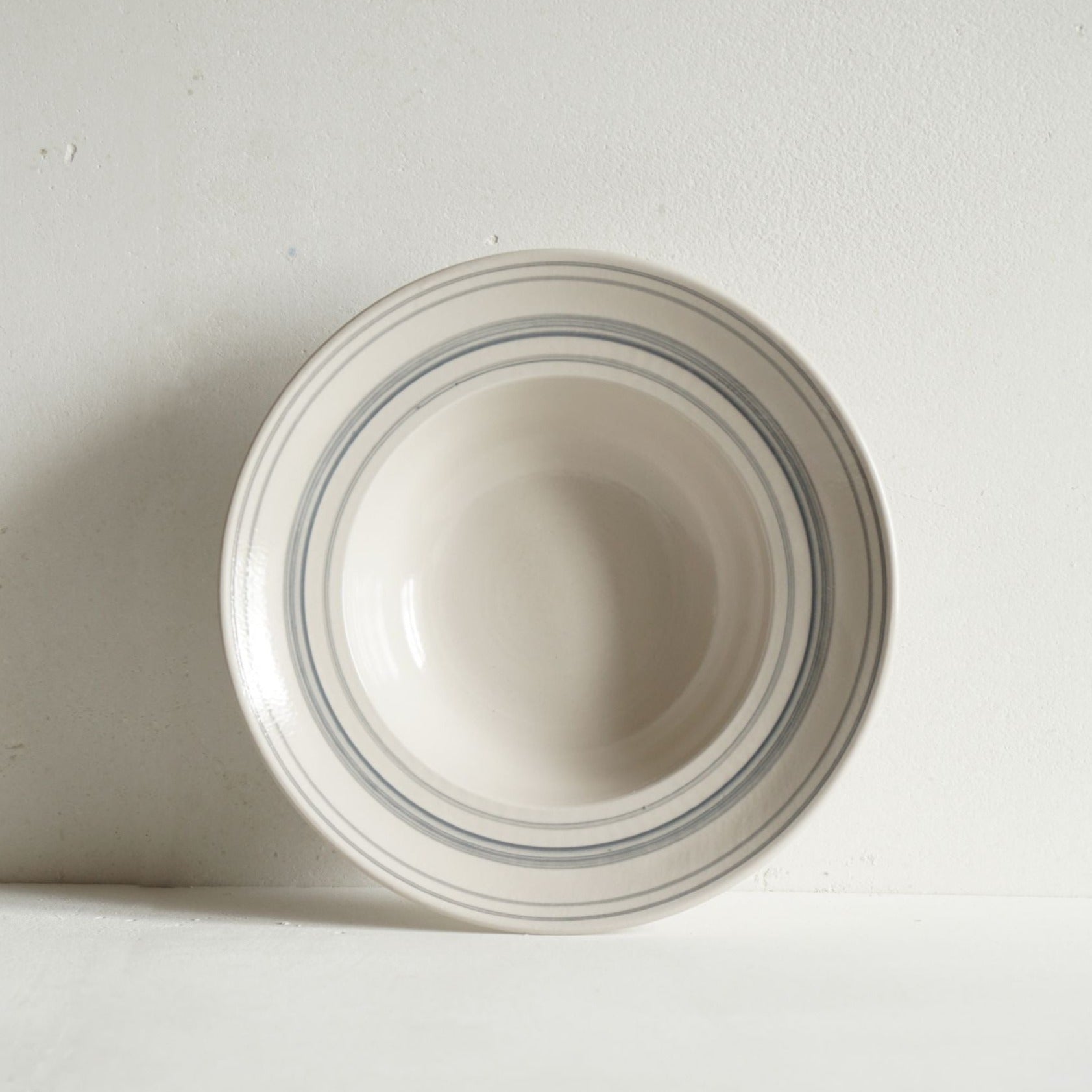 Archive - Deep Bowl Grey Linen Stripe - Classical Stoneware