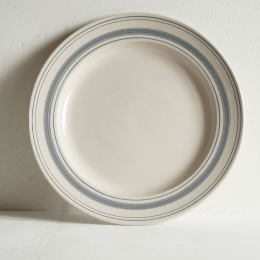 Classical Stoneware Grey Linen Stripe Large Dinner Plate - Seconds