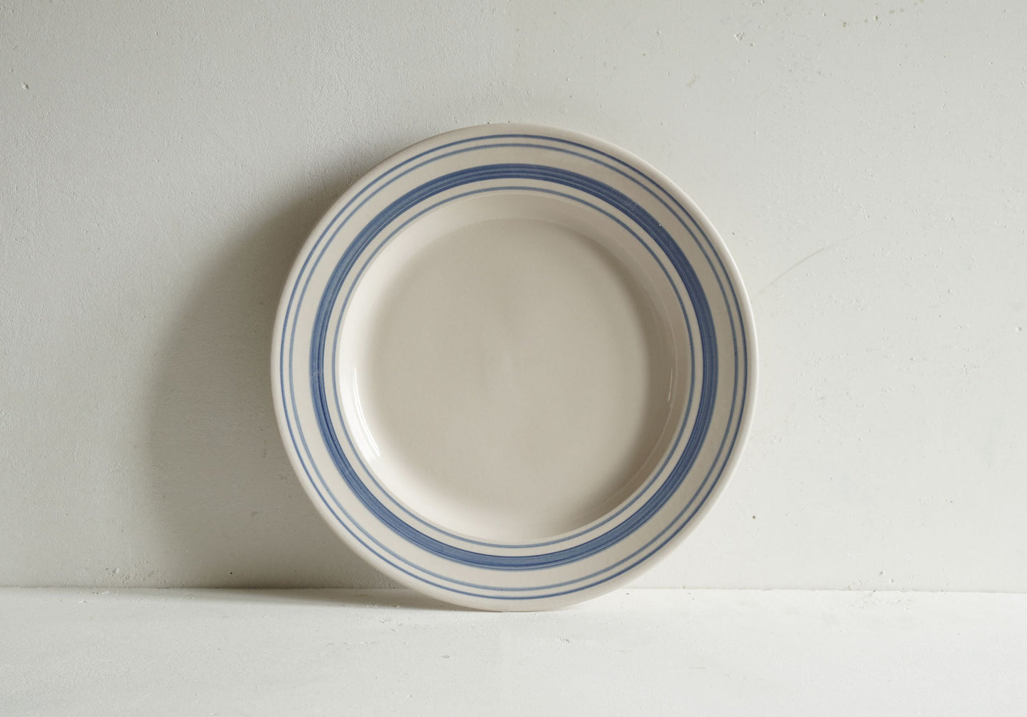 Navy Linen Stripe Dinner Plate