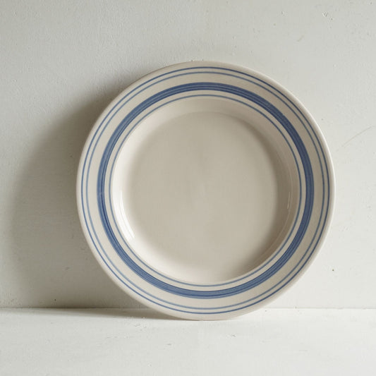 Classical Stoneware Navy Linen Stripe Dinner Plate - Seconds