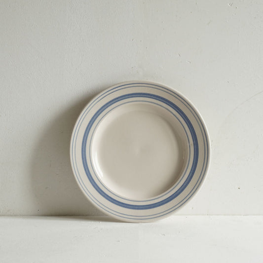 Classical Stoneware Navy Linen Stripe Side Plate - Seconds