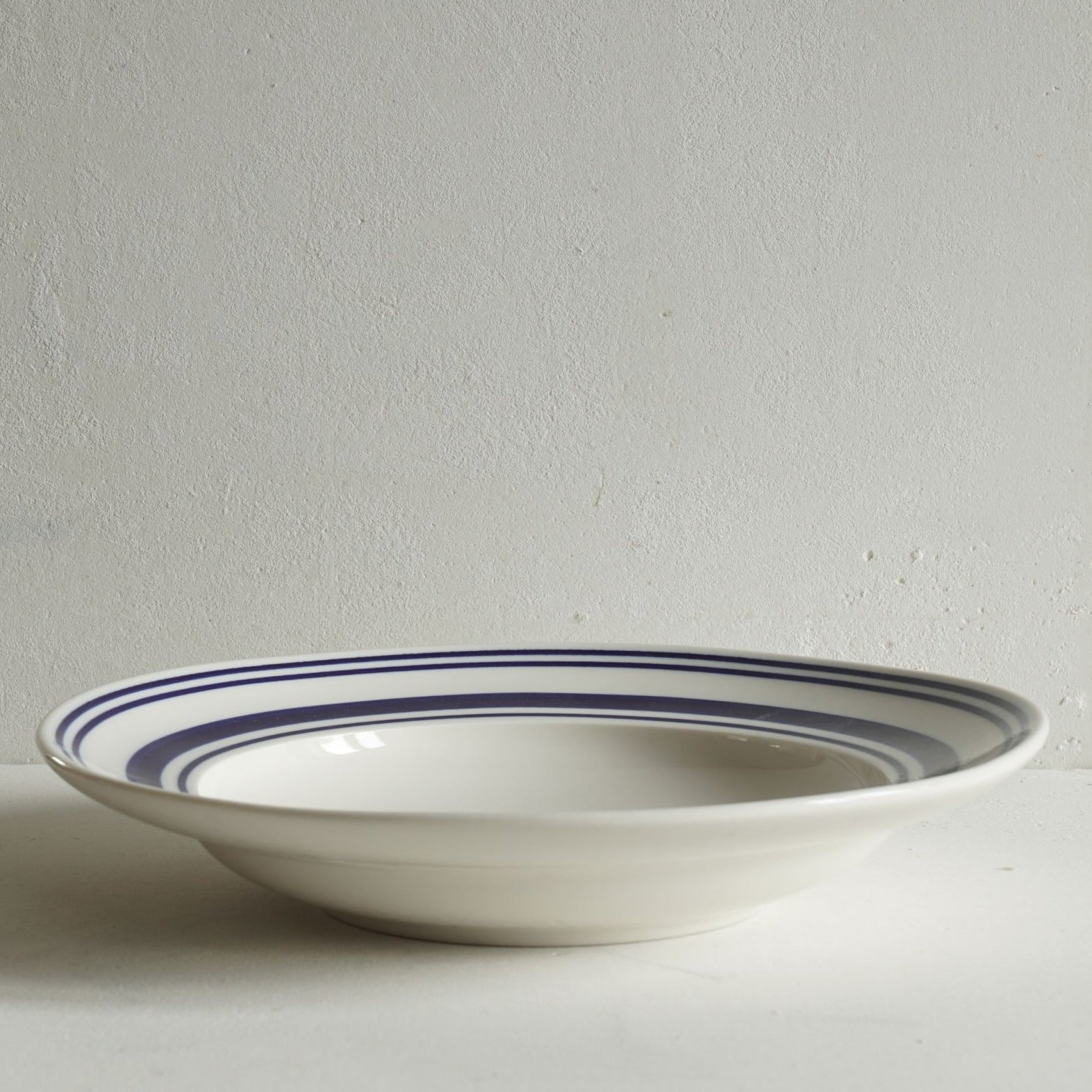 Porcelain Shallow Bowl | Sea Stripes | Luxury Dinnerware