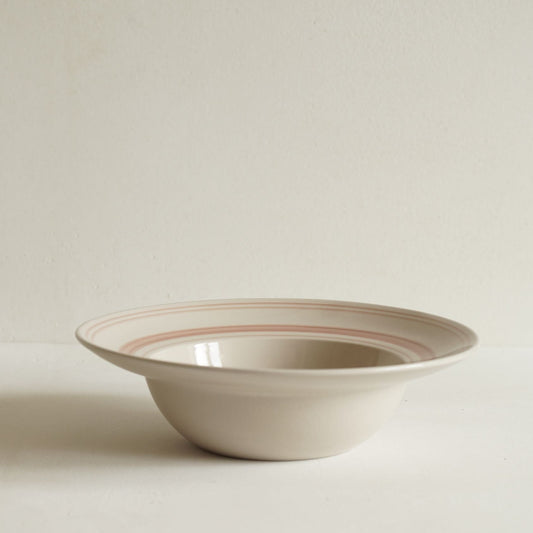 Set of Deep Bowls Rose Linen Stripe - Classical Stoneware
