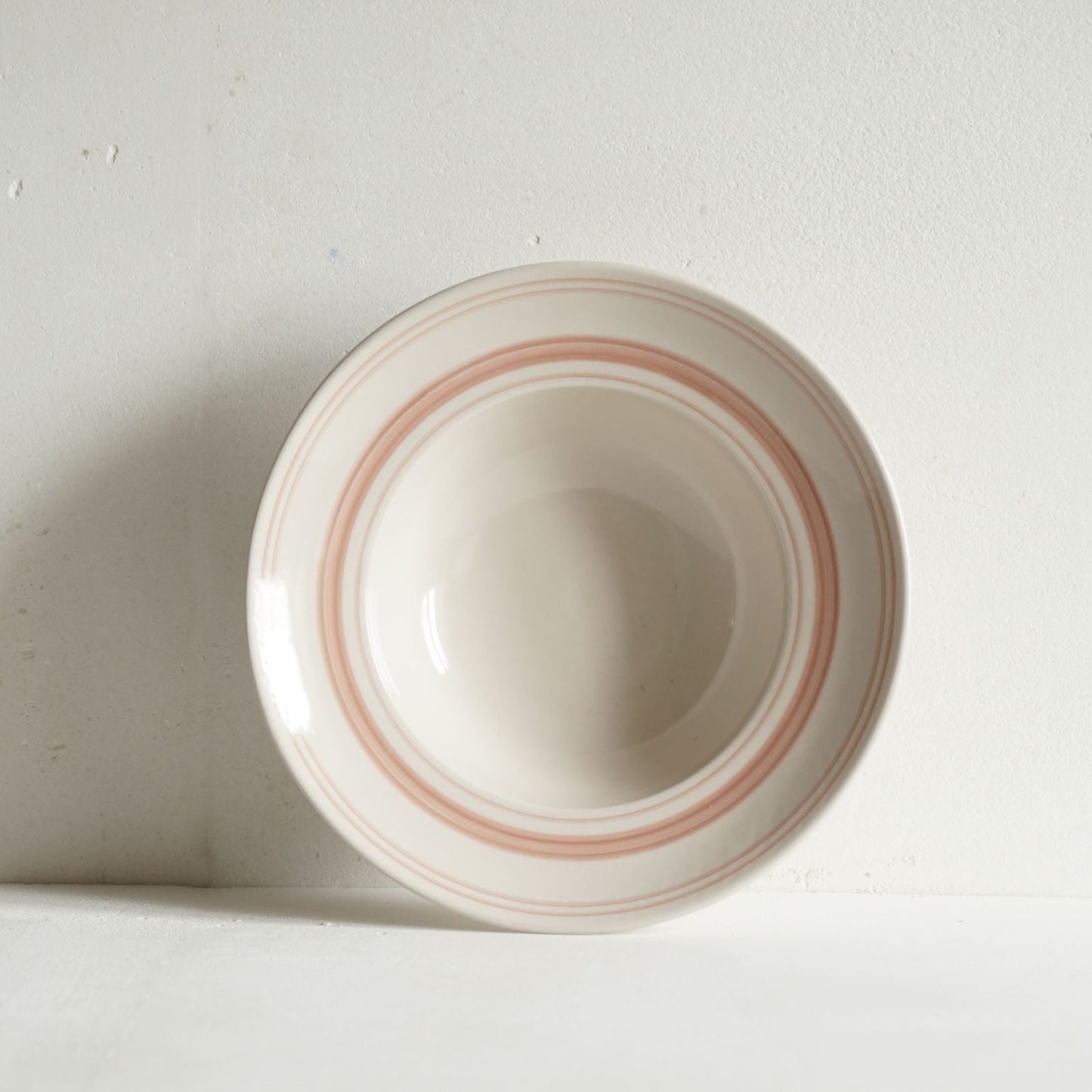 Stoneware Rose Linen Stripe Deep Bowl