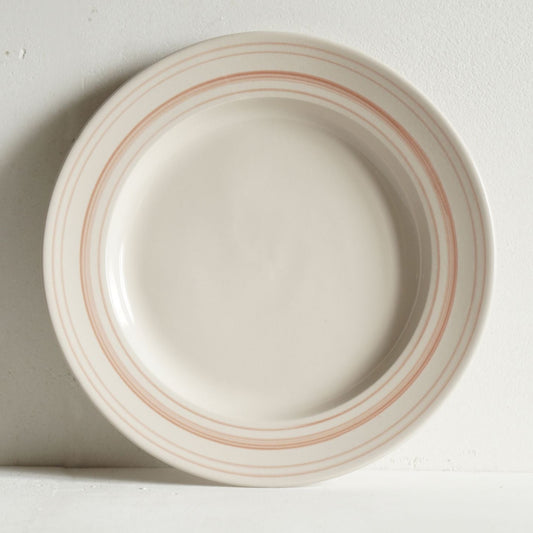 Classical Stoneware Rose Linen Stripe Large Dinner Plate - Seconds