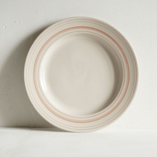 Classical Stoneware Rose Linen Stripe Dinner Plate - Seconds