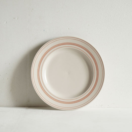 Classical Stoneware Rose Linen Stripe Side Plate - Seconds