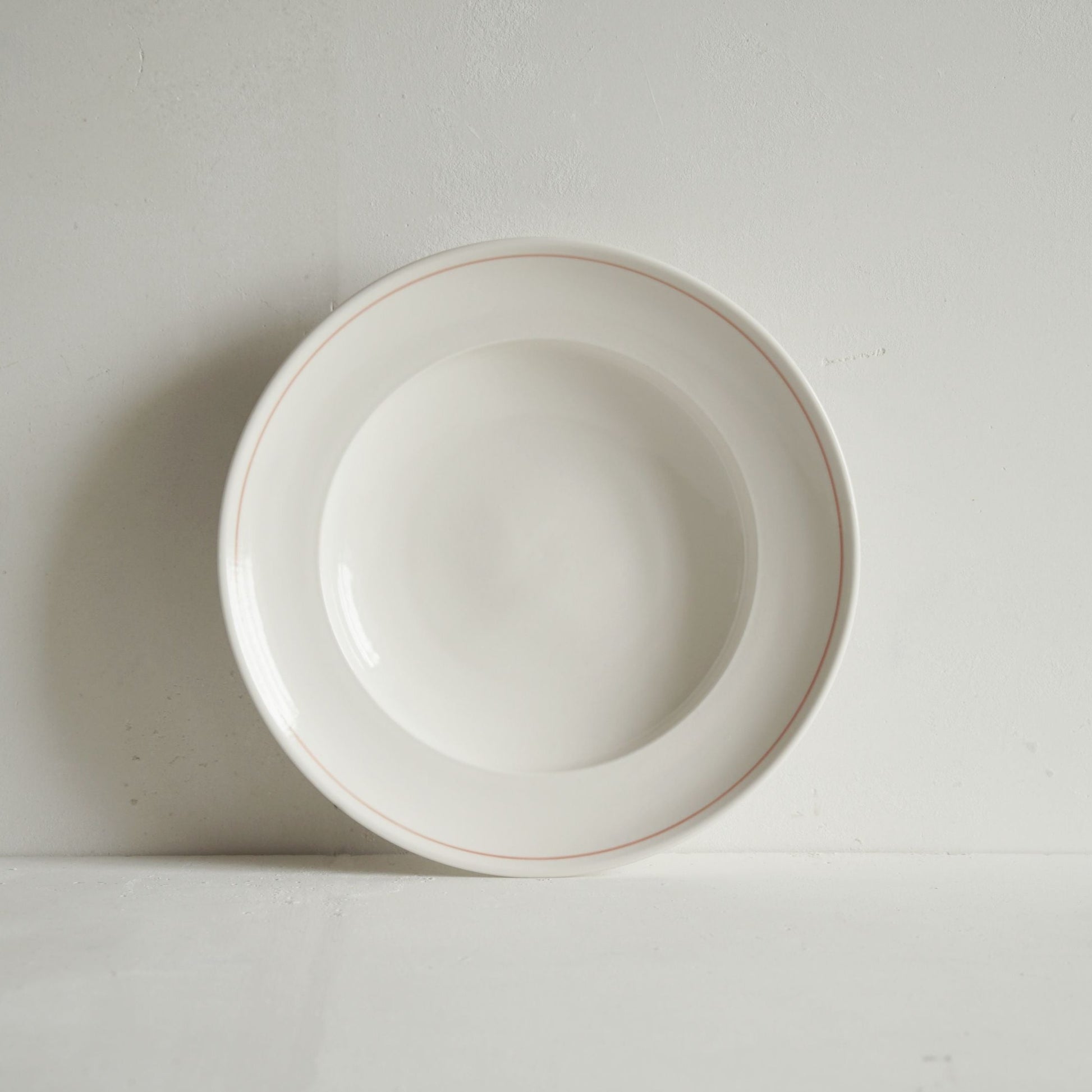 Luxury Porcelain Shallow Bowl with Coral Line - Perfect for Pasta
