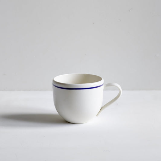 Simple Porcelain Mug with Cobalt Blue Line - Seconds