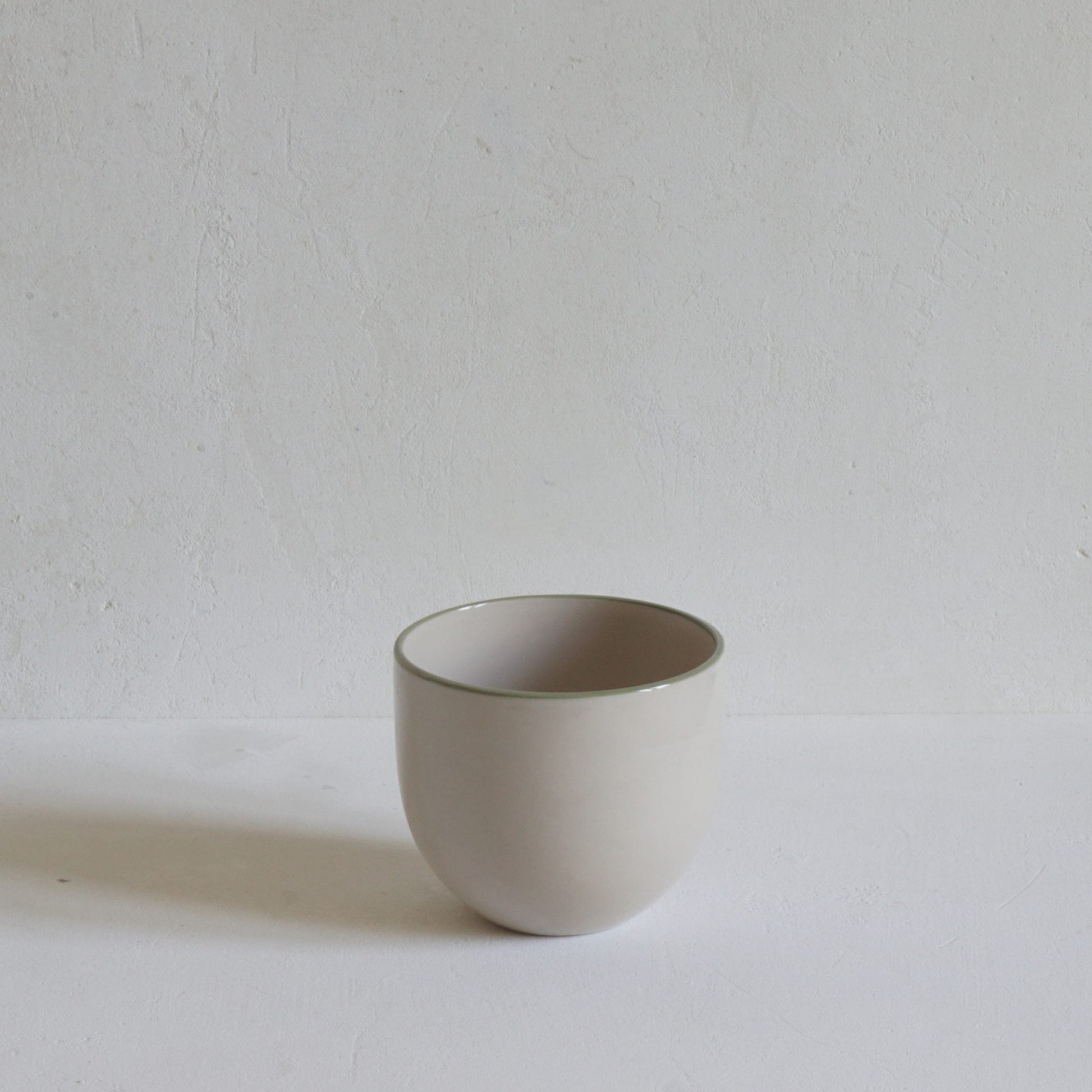 Archive - Simple Stoneware Beaker with Clover Green Rim