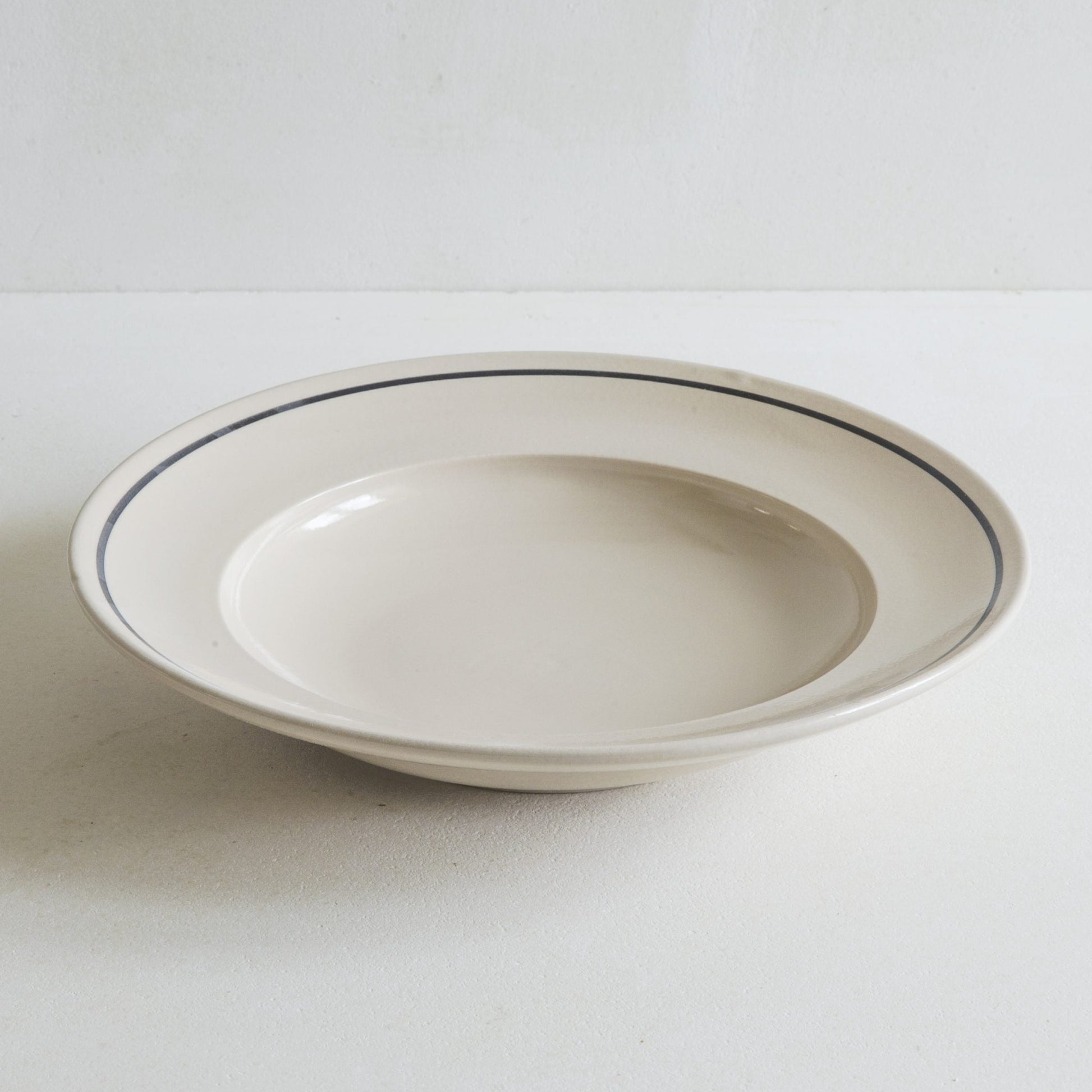 Classical Stoneware Shallow Bowl | Black Line | Luxury Dinnerware