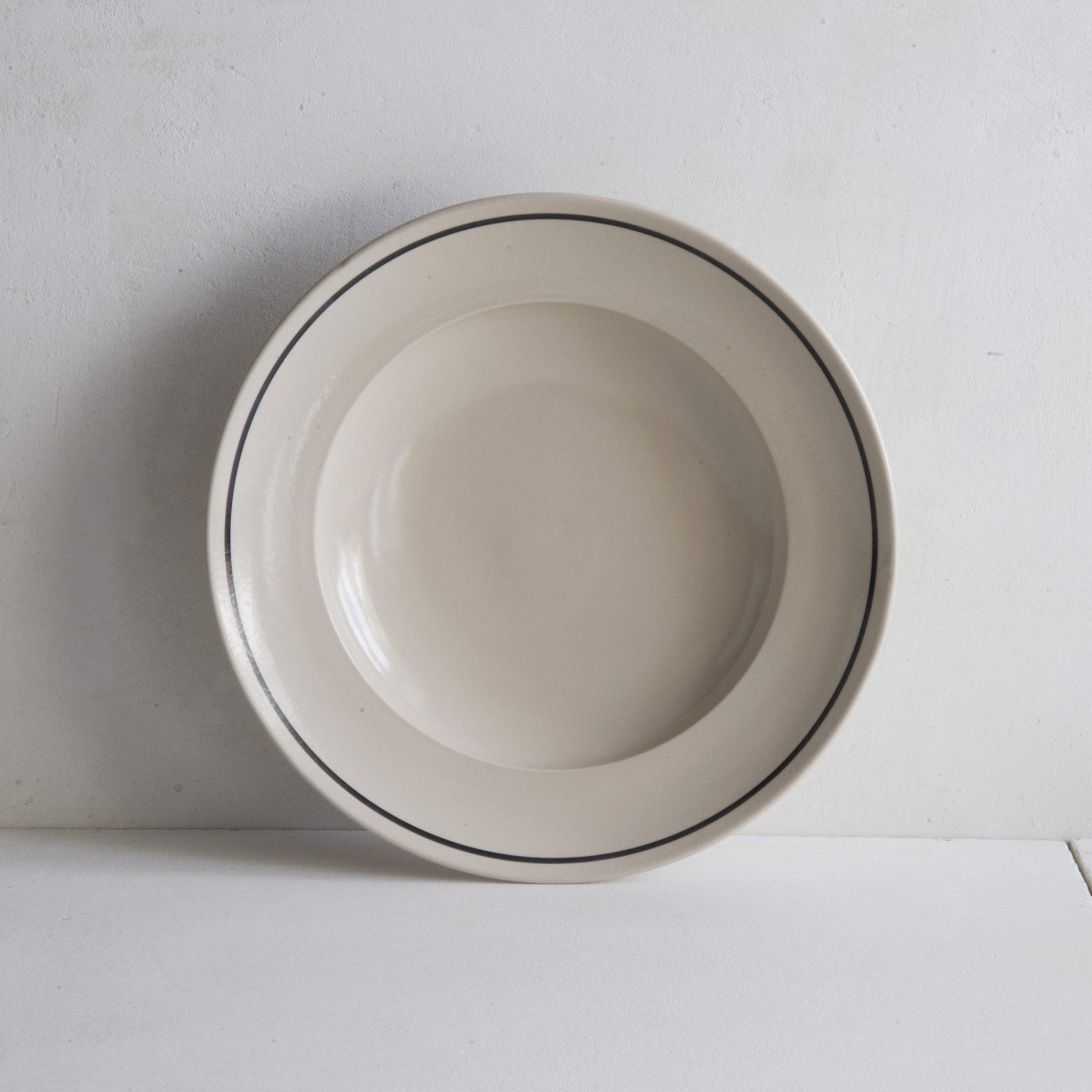 Classical Stoneware Shallow Bowl | Black Line | Luxury Dinnerware