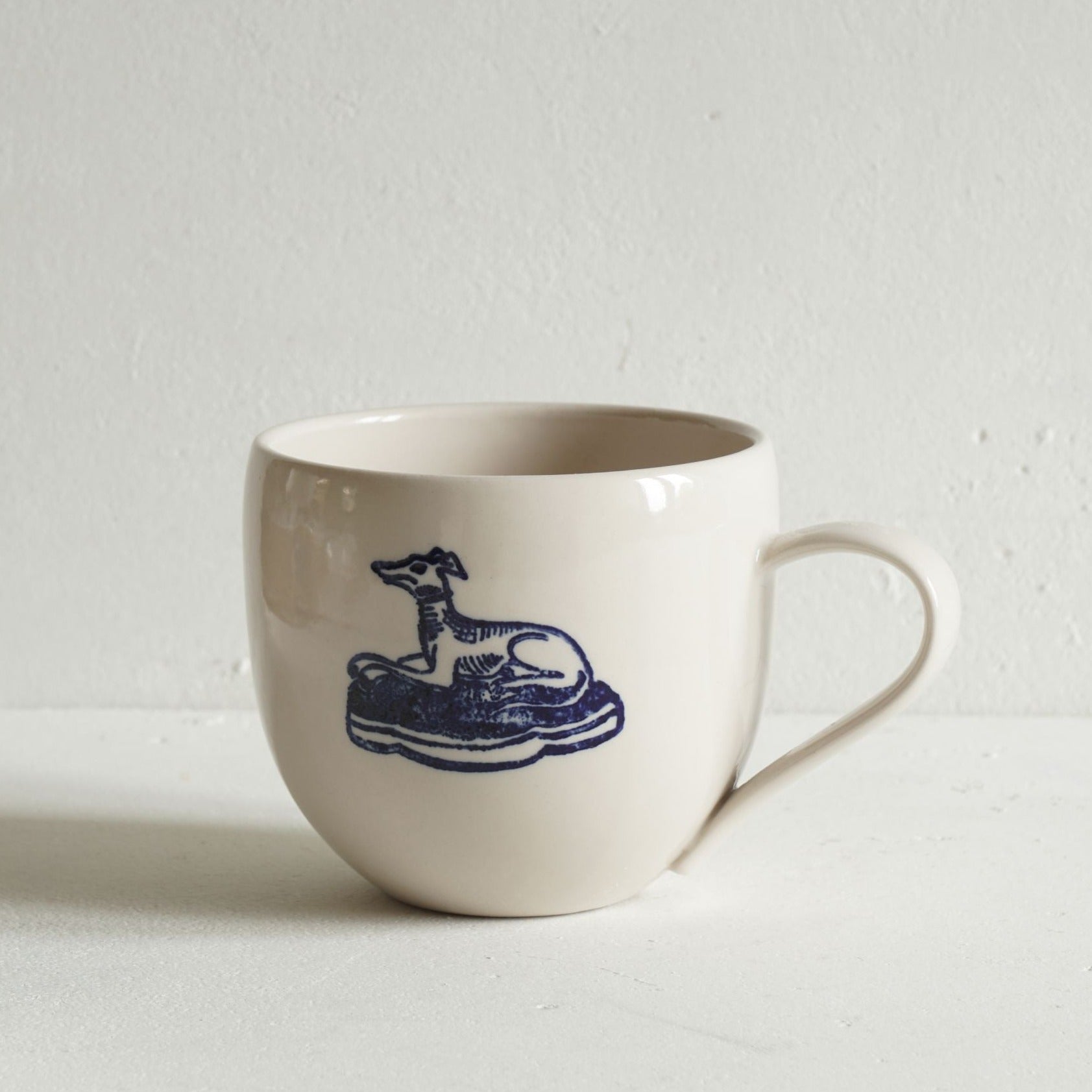 Simple Stoneware Mug with Hound | Pottery Gift | Handmade